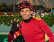 Emisael Jaramillo logra otro Hat Trick en Santa Anita y es segundo en el meeting