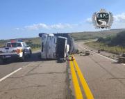 Siniestro de tránsito: camión volcó en Treinta y Tres y la Ruta 8 se encuentra cortada