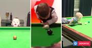 Un nuevo prodigio en el deporte: niño de dos años batió dos récord Guinness de billar