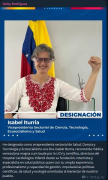 Isabel Iturria es designada como vicepresidenta sectorial de Salud, Ciencia y Ecosocialismo