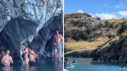 Polémica por turistas que se bañaron en el lago de las Catedrales de Mármol