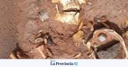 Tras la creciente, aparecieron restos óseos en Caucete