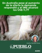 En Australia pese al aumento de la oferta la demanda respondió y el IME alcanzó los US$ 11,77 ‣ Martin Ferreira Pinto