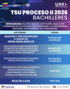 La Universidad Nacional Experimental de la Seguridad anuncia el inicio del proceso de captación, selección y admisión para el período II-2026