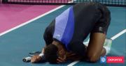 La curiosa autolesión que sufrió francés disputando el único ATP de la semana: tuvo que abandonar