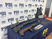 PDI detuvo en flagrancia a imputado con amplio poder de fuego en Curicó.