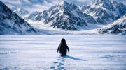 Esta es la historia del pingüino que camina hacia las montañas