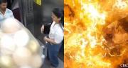 ATERRADOR: Entraron a un ascensor con globos llenos de hidrógeno y causaron una impactante explosión, todo quedó grabado