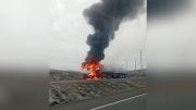 Áncash: camión cisterna se incendió en plena carretera Panamericana Norte
