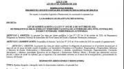 Paz promulga ley que amplía a seis meses el arraigo de exautoridades