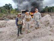 AJAM y Armada Boliviana desarticulan campamento de minería ilegal en el Cerro San Simón