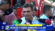 Presidente Rodrigo Paz entrega a la ABT cuatro carros bomberos donados por Japón