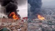 Lurigancho-Chosica: incendio de gran magnitud consumió almacén en Huachipa