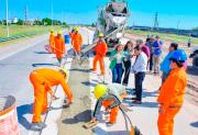 La intendente Fuentes visitó la obra de mejora del acceso al barrio Villa del Carmen