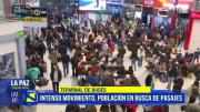 Alta afluencia de viajeros en la Terminal de Buses por Carnaval