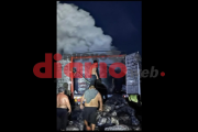Se incendió un camión cargado con más de 10 toneladas de carbón en cercanías de Garza