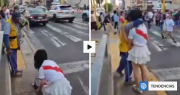 Influencer japonesa se arrodilla y pide perdón a vendedor ambulante peruano tras insultarlo