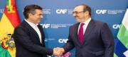 Sergio Díaz-Granados, presidente de la CAF, visita Bolivia y canalizará varios proyectos, confirma Rodrigo Paz