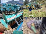 Fatal accidente en Mocomoco: un bus pierde el control y se precipita a un barranco