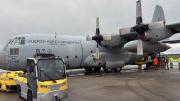 Un Hércules que volaba a Dinamarca por repuestos para los F16 debió retornar de urgencia a El Palomar