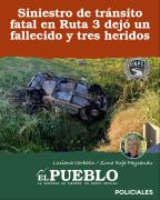 Siniestro de tránsito fatal en Ruta 3 dejó un fallecido y tres heridos ‣ Luciana Carballo / Zona Roja Paysandu