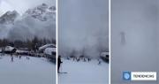 Video: impresionante avalancha cubre por completo a esquiadores mientras huyen aterrorizados en Italia
