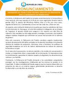 DEFENSORÍA DEL PUEBLO EXIGE MEDIDAS URGENTES DE PREVENCIÓN ANTE EL INCREMENTO DE FEMINICIDIOS