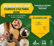 Reinscripciones abiertas para Cursos de Cultura 2026 en Dolores