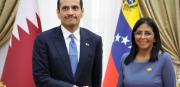 Presidenta (E) Delcy Rodríguez recibió al Primer Ministro de Qatar