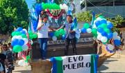 Evo reaparece en persona al lado de Loza para la campaña electoral