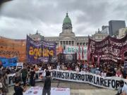 Paro de la CGT frente al Congreso: metalúrgicos, izquierda y ferroviarios presionan contra la reforma laboral