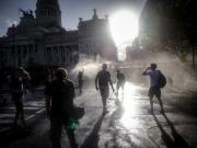 En la protesta contra la Reforma Laboral hubo otra vez choques con la policía y detenidos