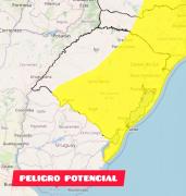 Instituto brasileño alerta sobre “peligro potencial” en Uruguay durante tarde del jueves