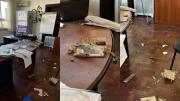 Así quedó la oficina donde explotó la carta bomba en la Escuela Superior de Gendarmería