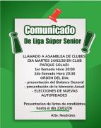 Super Senior /Asamblea el martes 24