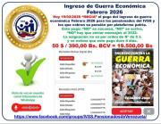Pagan bono Contra la Guerra Económica de febrero a pensionados con un Incrementó más de 15% en bolívares (+monto)