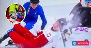 Polaca recibe escalofriante golpe con patín de los JJOO de Invierno: terminó con cara ensangrentada