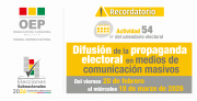 Elecciones Subnacionales 2026: TSE autoriza la difusión de propaganda electoral en medios masivos