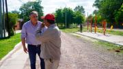 Nediani visitó el avance del plan de mantenimiento de espacios verdes en el B° Palermo