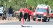 Albardón: un auto volcó en Tucumán y Callejón Los Patos y hubo heridos