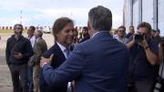 Orsi y Lacalle Pou se encontraron en la presentación de los Super Tucano para la Fuerza Aérea y juntos cortaron la cinta