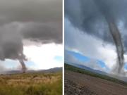 Un sorpresivo tornado asustó a todos en Catamarca: el fenómeno se originó en una zona rural de Aconquija