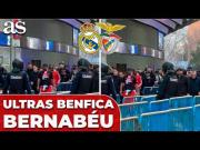 Cargas policiales en el Bernabeu contra ultras del Benfica