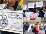 Familiares de los dos fallecidos en el accidente en Adepcoca protestaron en la Fiscalía ya que se dejó en libertad al chofer