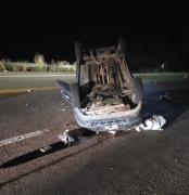 Otro vuelco en Agua de las Avispas y el conductor salió despedido