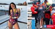 Nuevo hito para Kyarha: chilena es la primera mujer que nada un kilómetro en gélidas aguas de Lituania