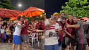 Lanús celebró en Río de Janeiro: los jugadores se cruzaron con los hinchas en Barra de Tijuca
