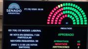 El gobierno logró la aprobación de la reforma laboral por 42 votos a favor, 28 en contra y dos abstenciones