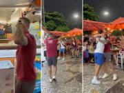 Sorpresa en Río: un ex Atlético se sumó de madrugada al festejo de Lanús en Copacabana