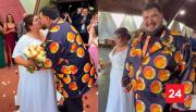 ¡Inspirado en Dragon Ball! Otakin sorprendió con llamativo traje en su matrimonio por la iglesia